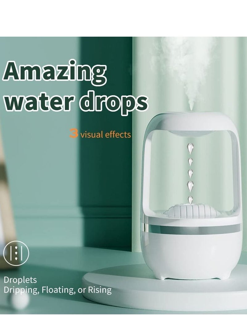 Cool Mist Humidifiers for Bedroom with Cute Water Drops & Light Effects, Small Room Air Diffuser for Baby, Home, Office (White)
