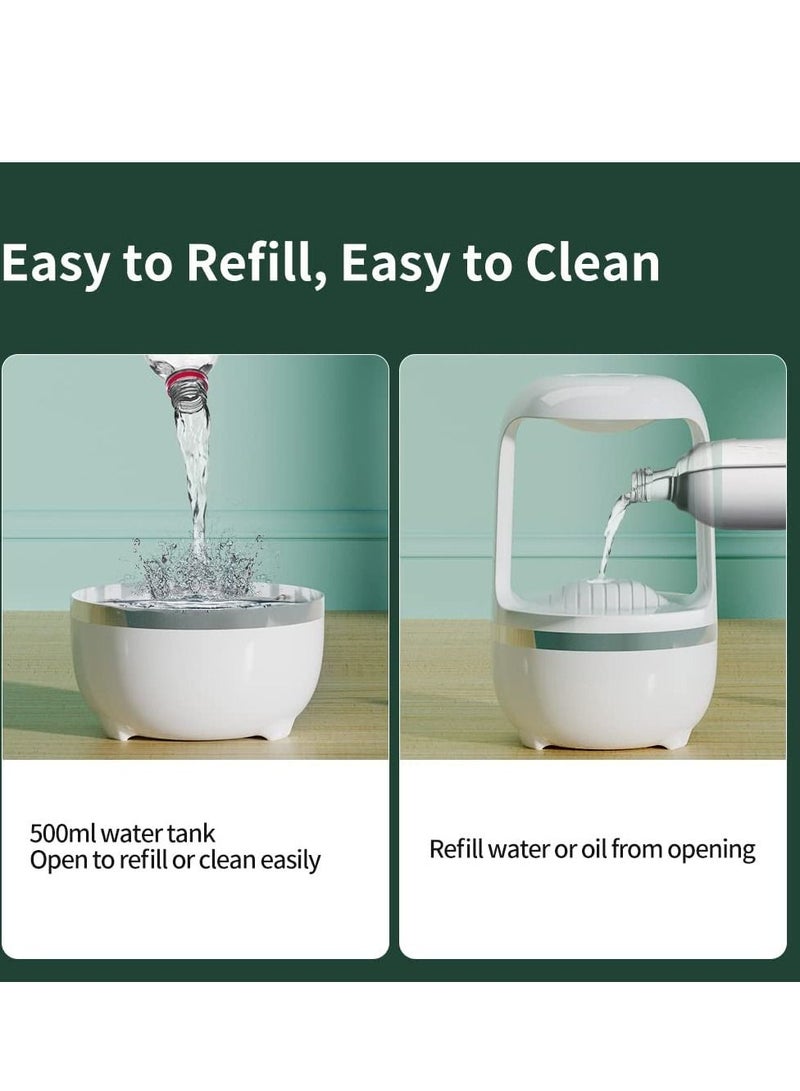 Cool Mist Humidifiers for Bedroom with Cute Water Drops & Light Effects, Small Room Air Diffuser for Baby, Home, Office (White)
