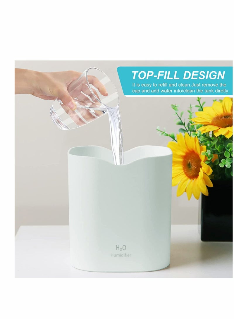 Humidifiers for Bedroom, 2L Cool Mist Humidifier bedroom, USB Portable Desk Humidifier, Quiet Ultrasonic with 2 Modes, Auto Shut Off Travel Home