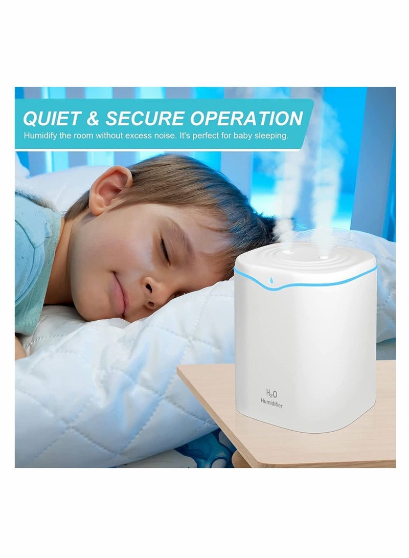 Humidifiers for Bedroom, 2L Cool Mist Humidifier bedroom, USB Portable Desk Humidifier, Quiet Ultrasonic with 2 Modes, Auto Shut Off Travel Home