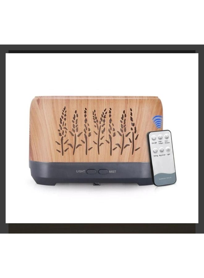 USB Air Humidifier Flame Wood Grain Aroma Essential Oil Diffuser With Remote Control