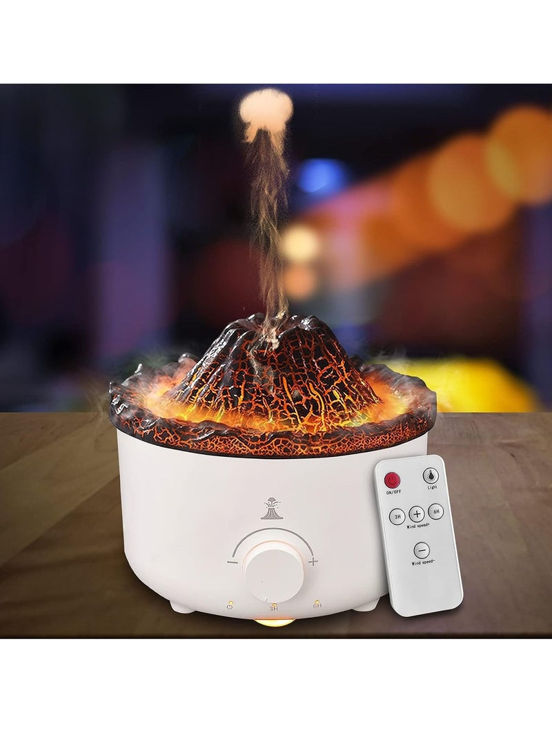 Flame Diffuser Volcano Aroma Diffuser Ultrasonic Essential Oil Diffuser for Home 560mL with R/C Auto-Off Protection