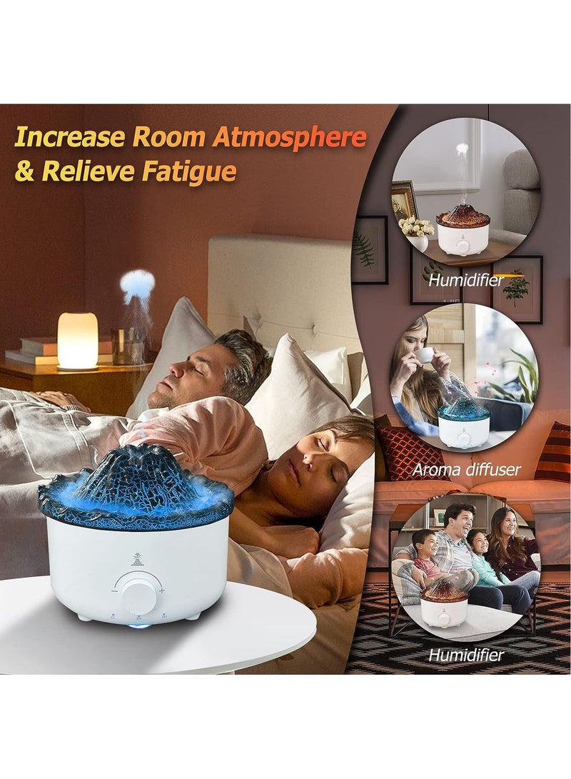 Flame Diffuser Volcano Aroma Diffuser Ultrasonic Essential Oil Diffuser for Home 560mL with R/C Auto-Off Protection