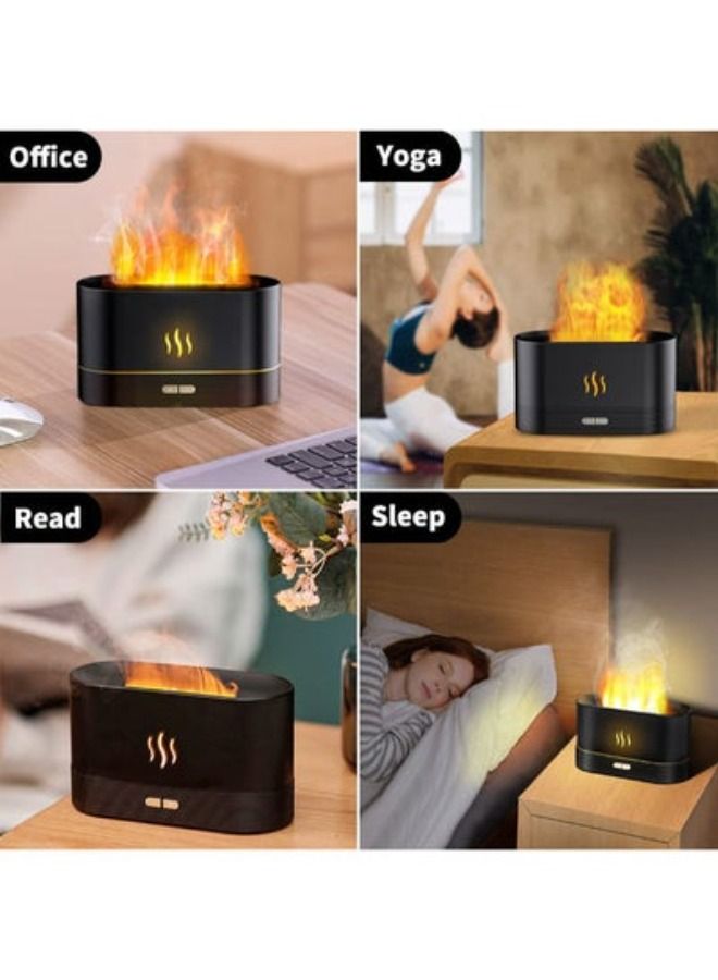 Essential Oil Diffuser with Flame Light 180mL Aromatherapy Mist Humidifier Quiet Air Diffusers with Auto Shut Off Protection