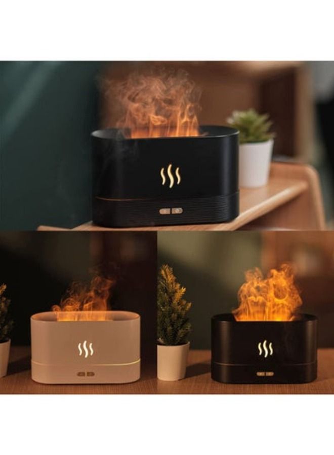Essential Oil Diffuser with Flame Light 180mL Aromatherapy Mist Humidifier Quiet Air Diffusers with Auto Shut Off Protection