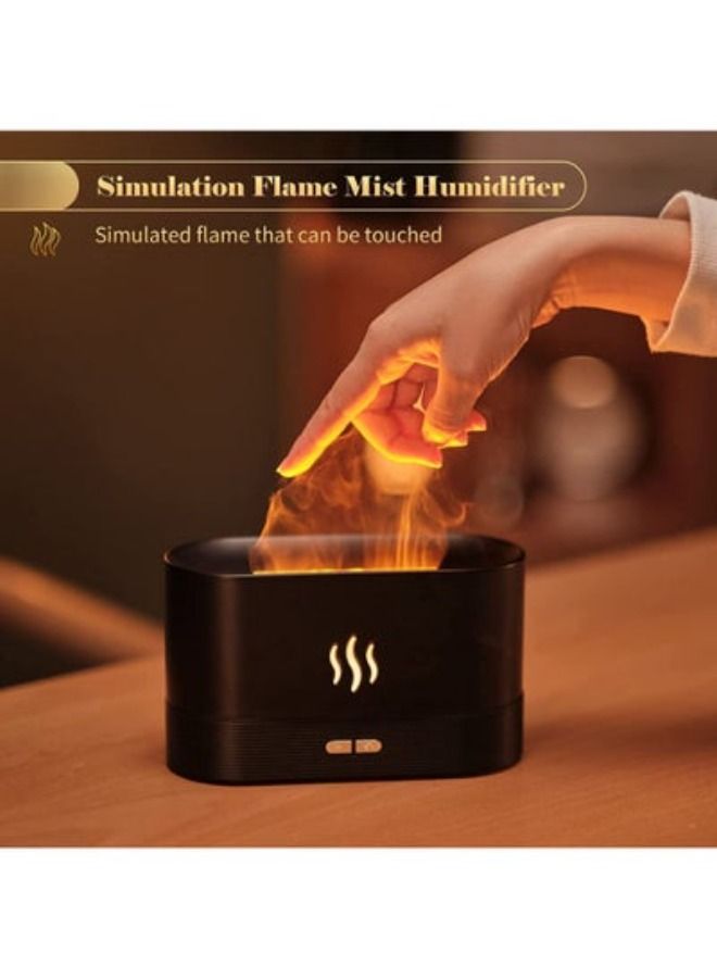 Essential Oil Diffuser with Flame Light 180mL Aromatherapy Mist Humidifier Quiet Air Diffusers with Auto Shut Off Protection