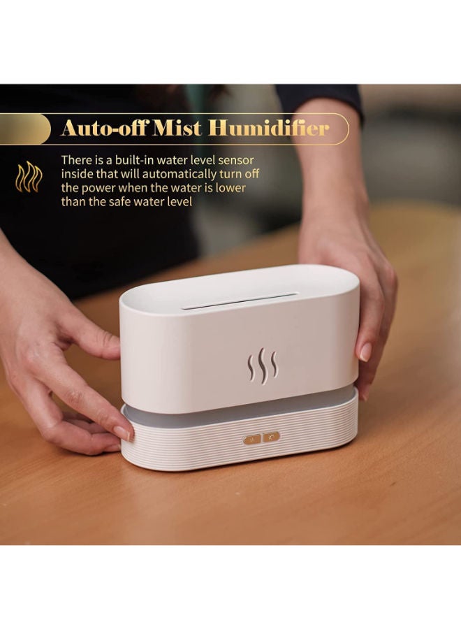 Humidifier Flame Aroma Diffuser Aromatherapy Light Mist Atomizer Auto-Off Protection For Spa Home Yoga Office WHITE