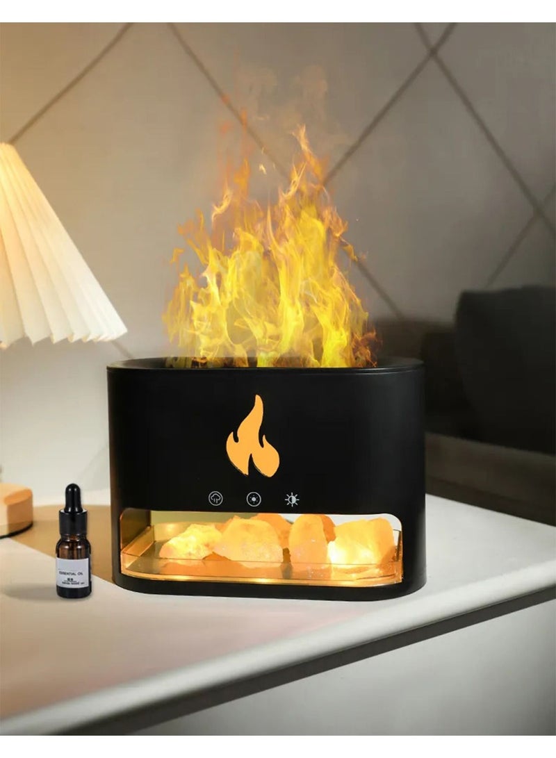 Aroma Oil diffuser Humidifier mini portable with LED Rock flame