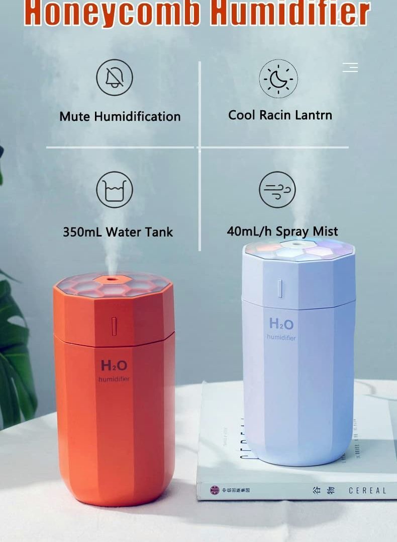 Portable Mini Humidifier, Small Cool Mist USB Personal Desktop Humidifier for Bedroom Travel Office Home, Auto Shut-Off