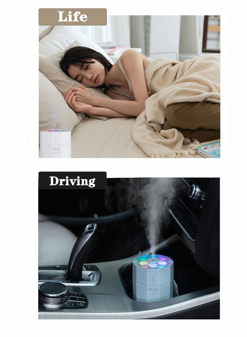 Portable Mini Humidifier, Small Cool Mist USB Personal Desktop Humidifier for Bedroom Travel Office Home, Auto Shut-Off