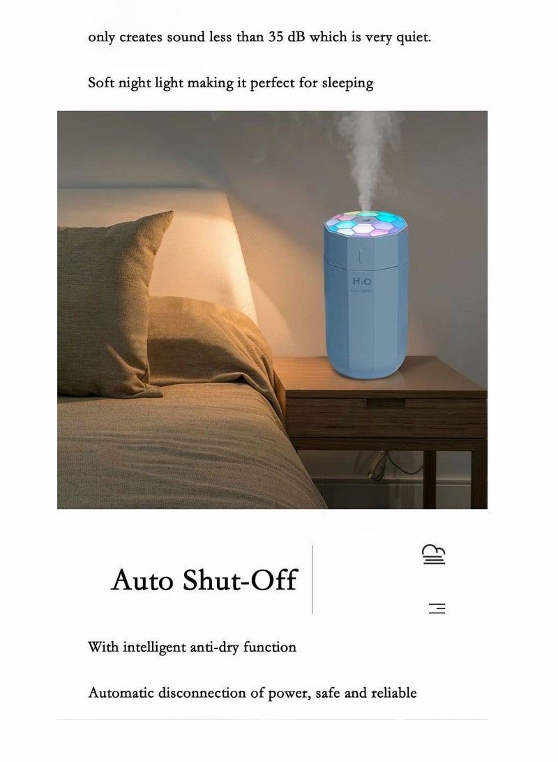 Portable Mini Humidifier, Small Cool Mist USB Personal Desktop Humidifier for Bedroom Travel Office Home, Auto Shut-Off