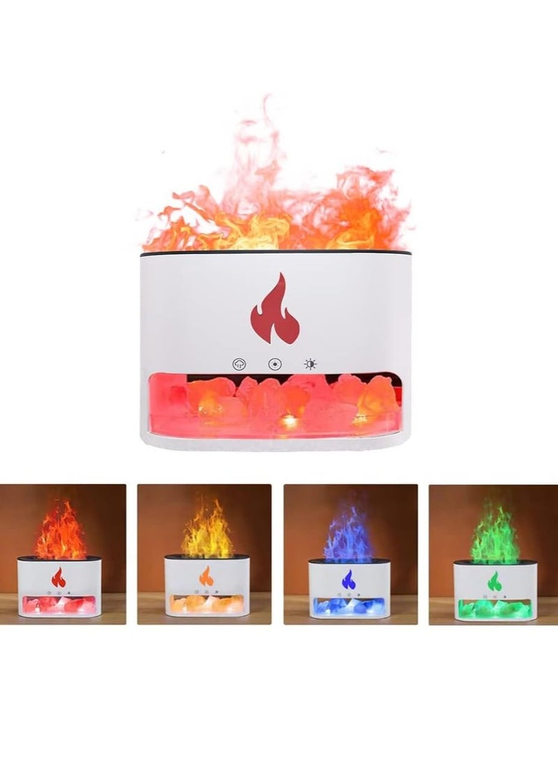 Essential Oil Diffuser Salt Lamp Cool Mist Humidifier 3 in 1, salt mine humidifier, 250ml Ultrasonic Aroma Diffusers Humidifier, 7 Colors Changing LED Night Lights Birthday Gift (White)