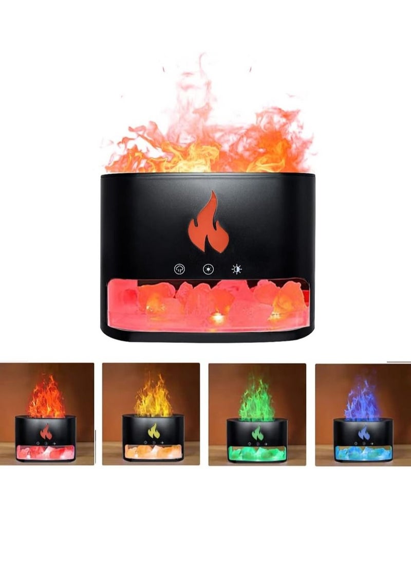 Essential Oil Diffuser Salt Lamp Cool Mist Humidifier 3 in 1, salt mine humidifier, 250ml Ultrasonic Aroma Diffusers Humidifier, 7 Colors Changing LED Night Lights Birthday Gift (Black)