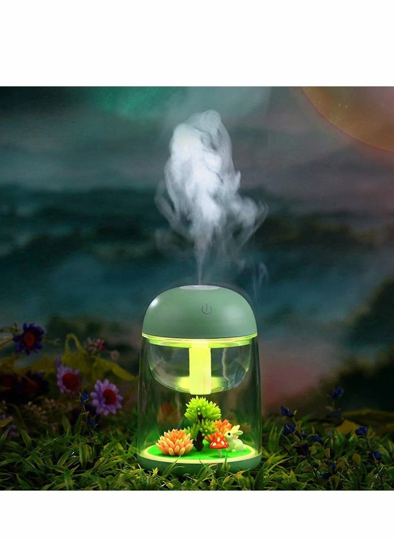 Air Humidifier Micro LED Landscape, Adjustable Mist Mode, Waterless Auto Shut-Off Various Places Like Bedroom,Office,Car (Pink)