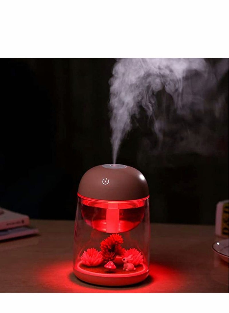 Air Humidifier Micro LED Landscape, Adjustable Mist Mode, Waterless Auto Shut-Off Various Places Like Bedroom,Office,Car (Pink)