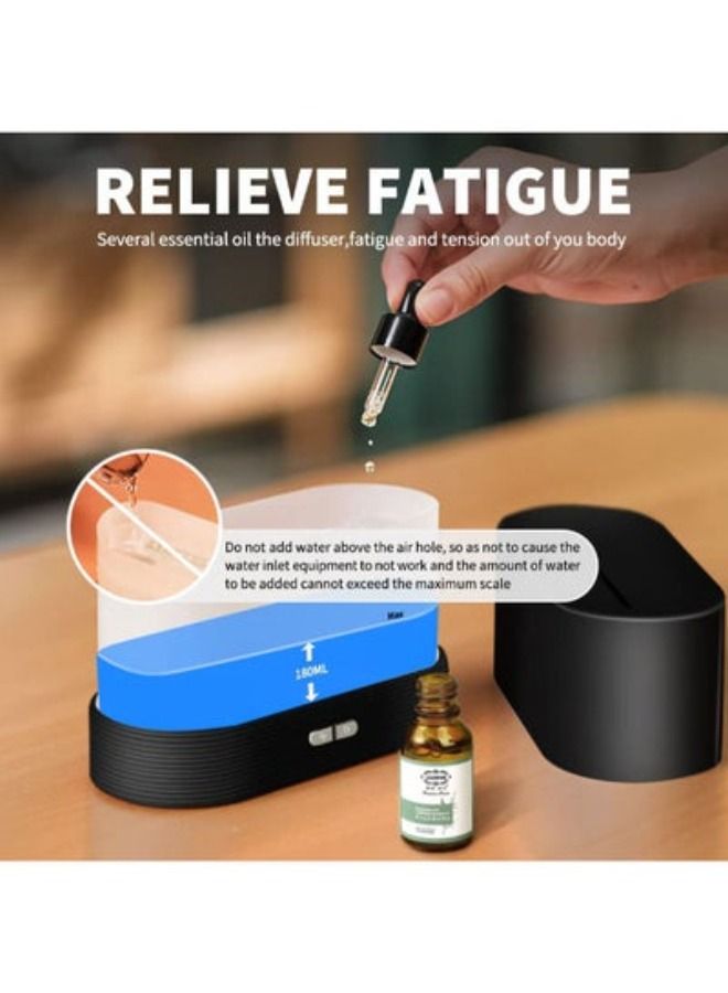 Essential Oil Diffuser with Flame Light 180mL Aromatherapy Mist Humidifier Quiet Air Diffusers with Auto Shut Off Protection