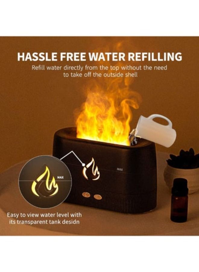 Essential Oil Diffuser with Flame Light 180mL Aromatherapy Mist Humidifier Quiet Air Diffusers with Auto Shut Off Protection