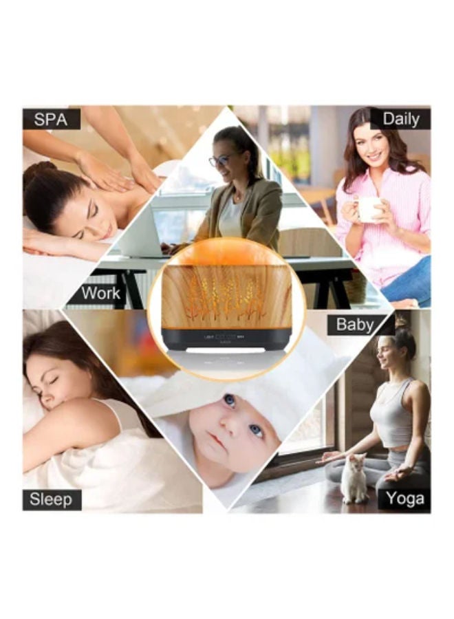 Essential Oil Diffuser with Flame Light, Upgraded Super Quiet Diffusers for Aromatherapy Essential Oils Mist Humidifiers with 3 Mist Mode 4 Timer Waterless Auto Shut-Off for Home Office(Wood)