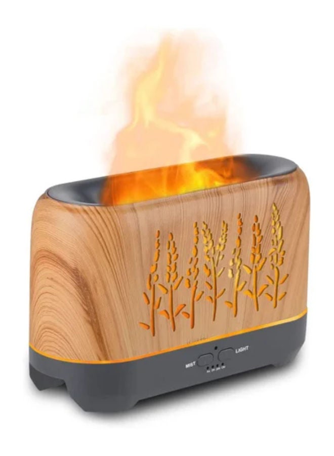 Essential Oil Diffuser with Flame Light, Upgraded Super Quiet Diffusers for Aromatherapy Essential Oils Mist Humidifiers with 3 Mist Mode 4 Timer Waterless Auto Shut-Off for Home Office(Wood)