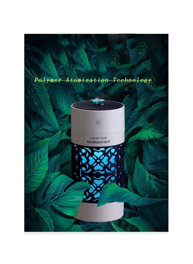 Portable Air Humidifier With LED Night Lamp And Mini Fan 2W White/Blue