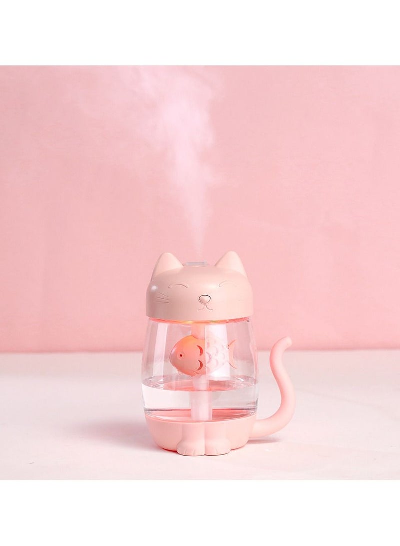 Cute cat humidifier usb three-in-one home desktop office with night light air atomizer