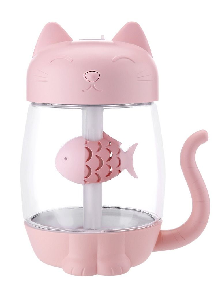 Cute cat humidifier usb three-in-one home desktop office with night light air atomizer
