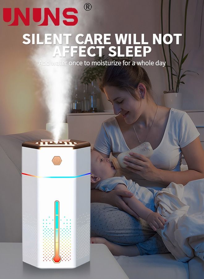 Humidifiers For Bedroom,1L Cool Mist Humidifier With 7 Color Night Lights,USB Powered Aroma Diffuser,Car Air Humidifier,Quiet Humidifier,Portable Desk Humidifier,Auto Shut-Off Air Vaporizer,White
