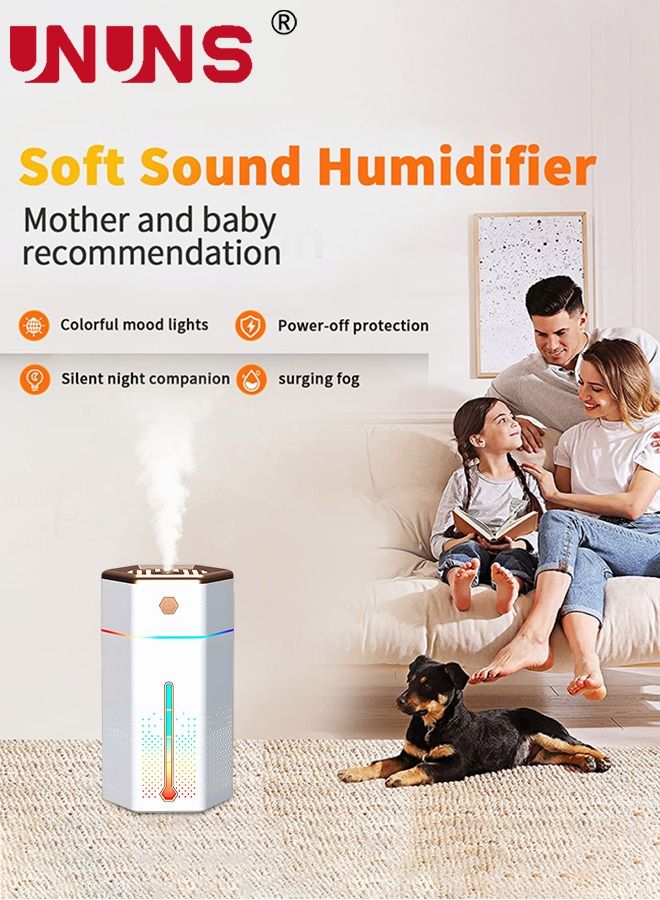 Humidifiers For Bedroom,1L Cool Mist Humidifier With 7 Color Night Lights,USB Powered Aroma Diffuser,Car Air Humidifier,Quiet Humidifier,Portable Desk Humidifier,Auto Shut-Off Air Vaporizer,White