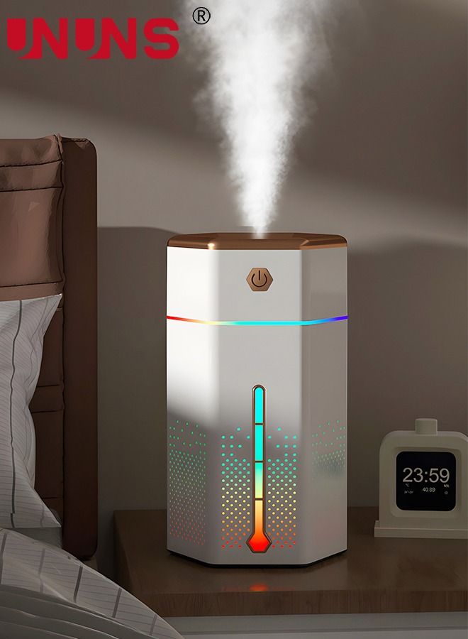 Humidifiers For Bedroom,1L Cool Mist Humidifier With 7 Color Night Lights,USB Powered Aroma Diffuser,Car Air Humidifier,Quiet Humidifier,Portable Desk Humidifier,Auto Shut-Off Air Vaporizer,White