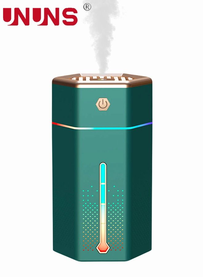 Humidifiers For Bedroom,1L Cool Mist Humidifier With 7 Color Night Lights,USB Powered Aroma Diffuser,Car Air Humidifier,Quiet Humidifier,Portable Desk Humidifier,Auto Shut-Off Air Vaporizer,Green