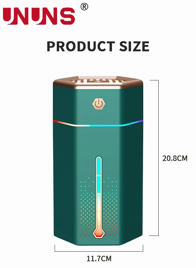 Humidifiers For Bedroom,1L Cool Mist Humidifier With 7 Color Night Lights,USB Powered Aroma Diffuser,Car Air Humidifier,Quiet Humidifier,Portable Desk Humidifier,Auto Shut-Off Air Vaporizer,Green