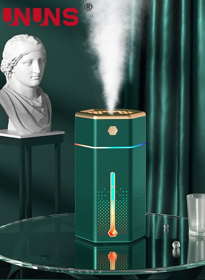 Humidifiers For Bedroom,1L Cool Mist Humidifier With 7 Color Night Lights,USB Powered Aroma Diffuser,Car Air Humidifier,Quiet Humidifier,Portable Desk Humidifier,Auto Shut-Off Air Vaporizer,Green