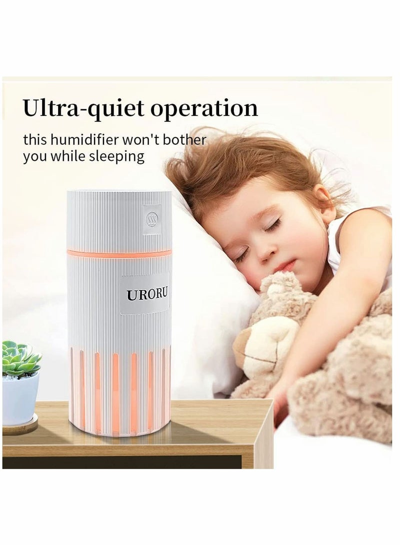 Mini Humidifier for Kids, 320ml Small Desk Humidifier, USB Personal humidifiers with 2 Mist Modes, Whisper Quiet, Shut-Off Bedroom, Plants, Baby Room, Office and Car