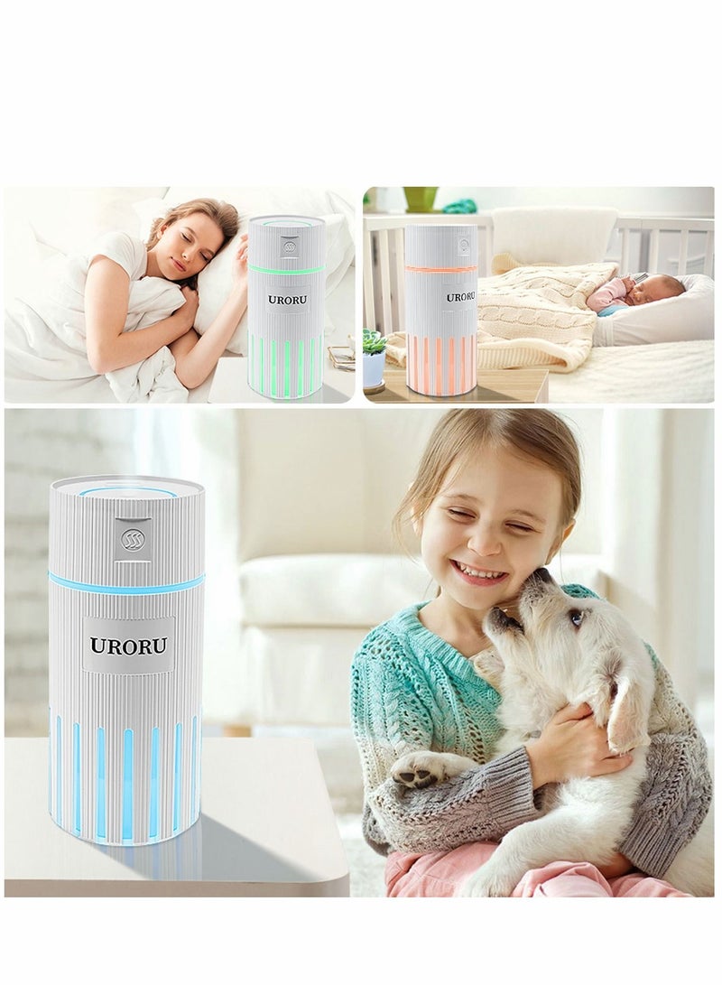 Mini Humidifier for Kids, 320ml Small Desk Humidifier, USB Personal humidifiers with 2 Mist Modes, Whisper Quiet, Shut-Off Bedroom, Plants, Baby Room, Office and Car