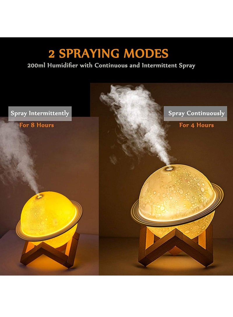 Moon Lamp Humidifier, 3D Printing Moon Night Light with USB Recharge, 3 Colors Led Moon Light with Stand, Aromatherapy Diffuser Nursery Night Light for Kids Baby Friend Lover Birthday Room Decor