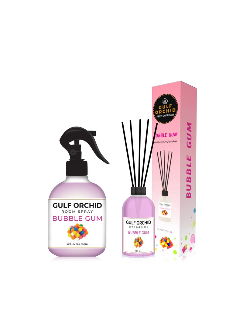 Bubble Gum Home And Office Fragrance Set | Room Spray 500 ml | Reed Diffuser 110 ml