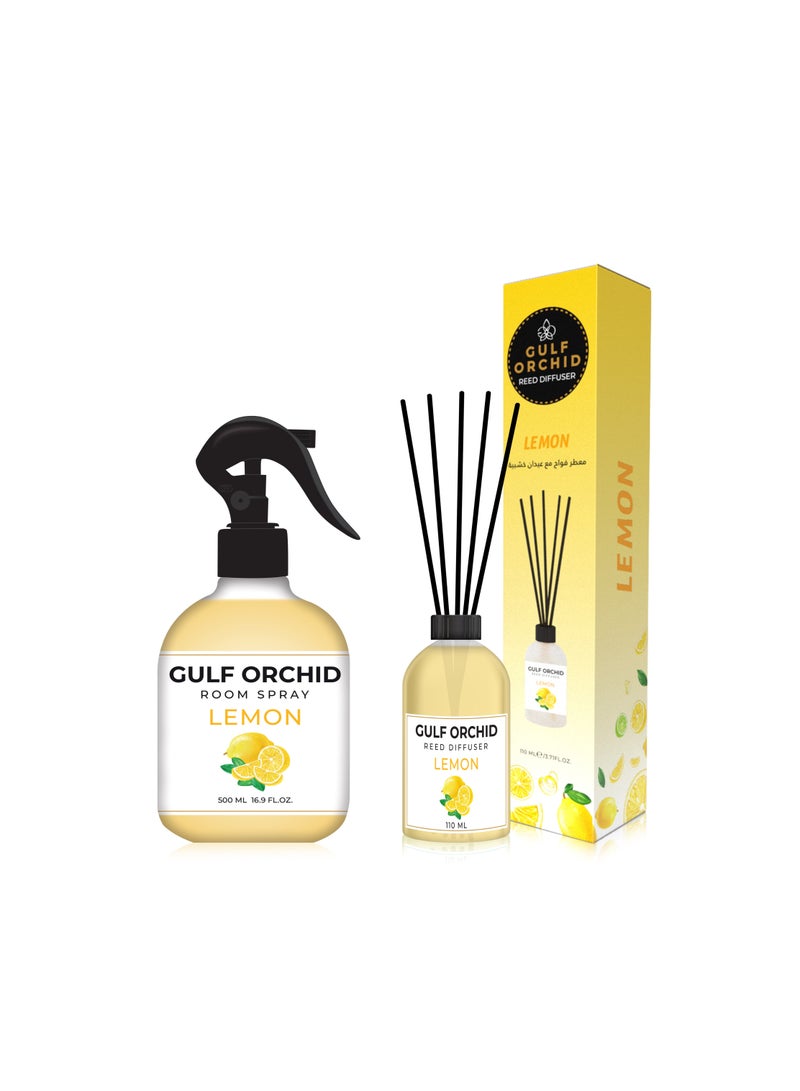 Lemon Home And Office Fragrance Set | Room Spray 500 ml | Reed Diffuser 110 ml
