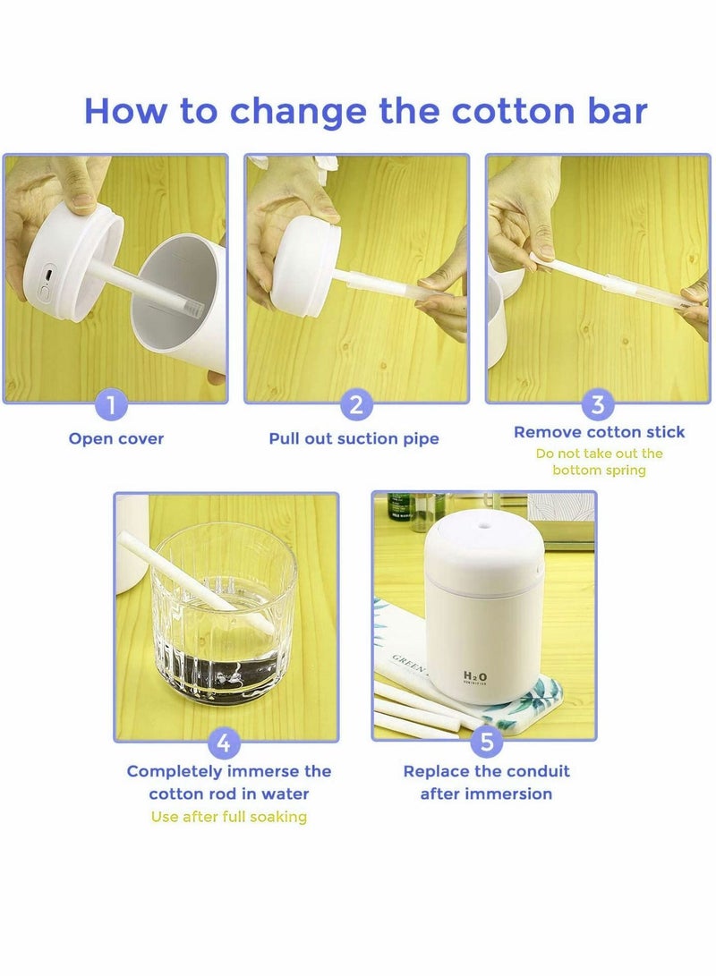 Humidifier Sticks Filter Replacement Wick 40 Pieces Refill SticksCotton for Cool Mist Humidifiers Portable Diffuser USB Mini in Office Bedroom 4 Inch