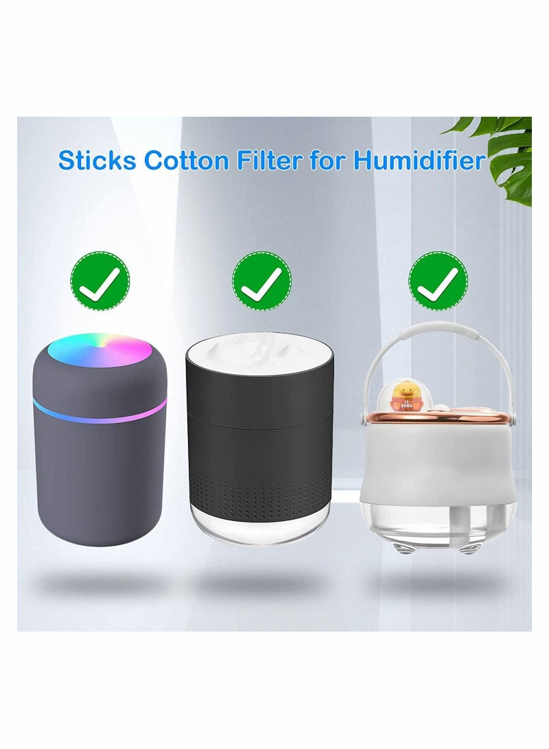 Humidifier Sticks Filter Replacement Wick 40 Pieces Refill SticksCotton for Cool Mist Humidifiers Portable Diffuser USB Mini in Office Bedroom 4 Inch
