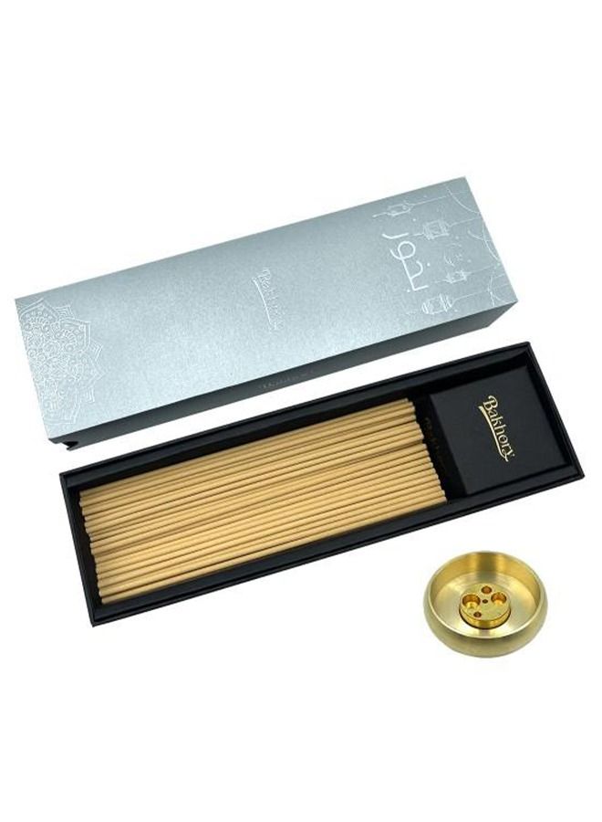 Cambodian Oud Incense Sticks, Agarwood, 3mm Thick 70 Sticks With Free Copper Incense Holder, Home, Office, Meditation, Yoga Studio, 50g