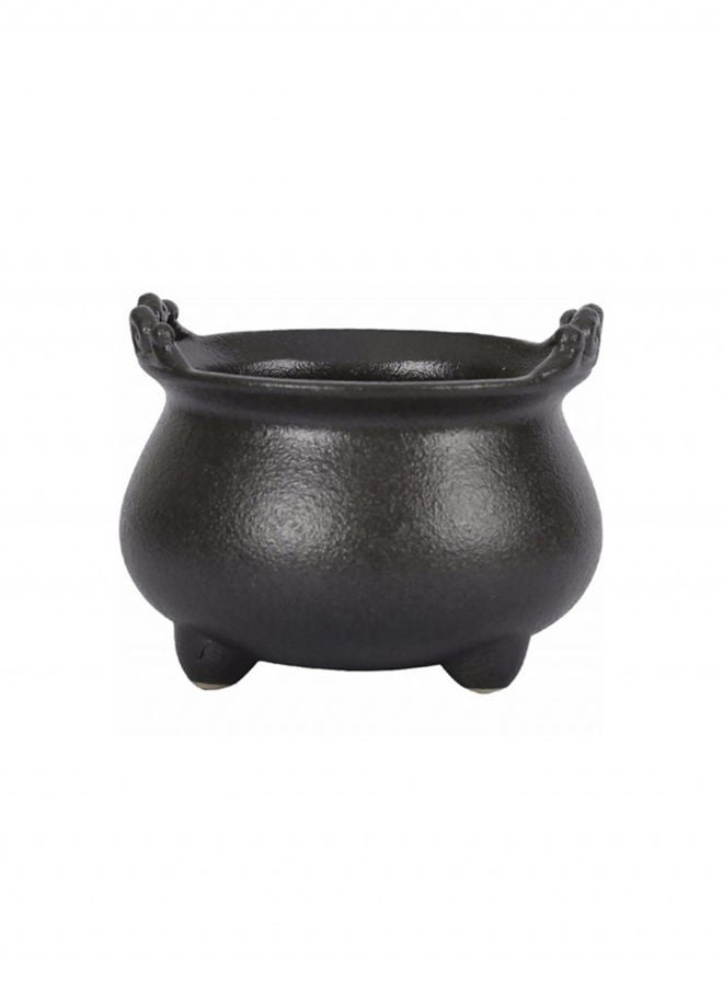 Rustic Quaint Ceramic Incense Burner Black 8.5X6.5centimeter