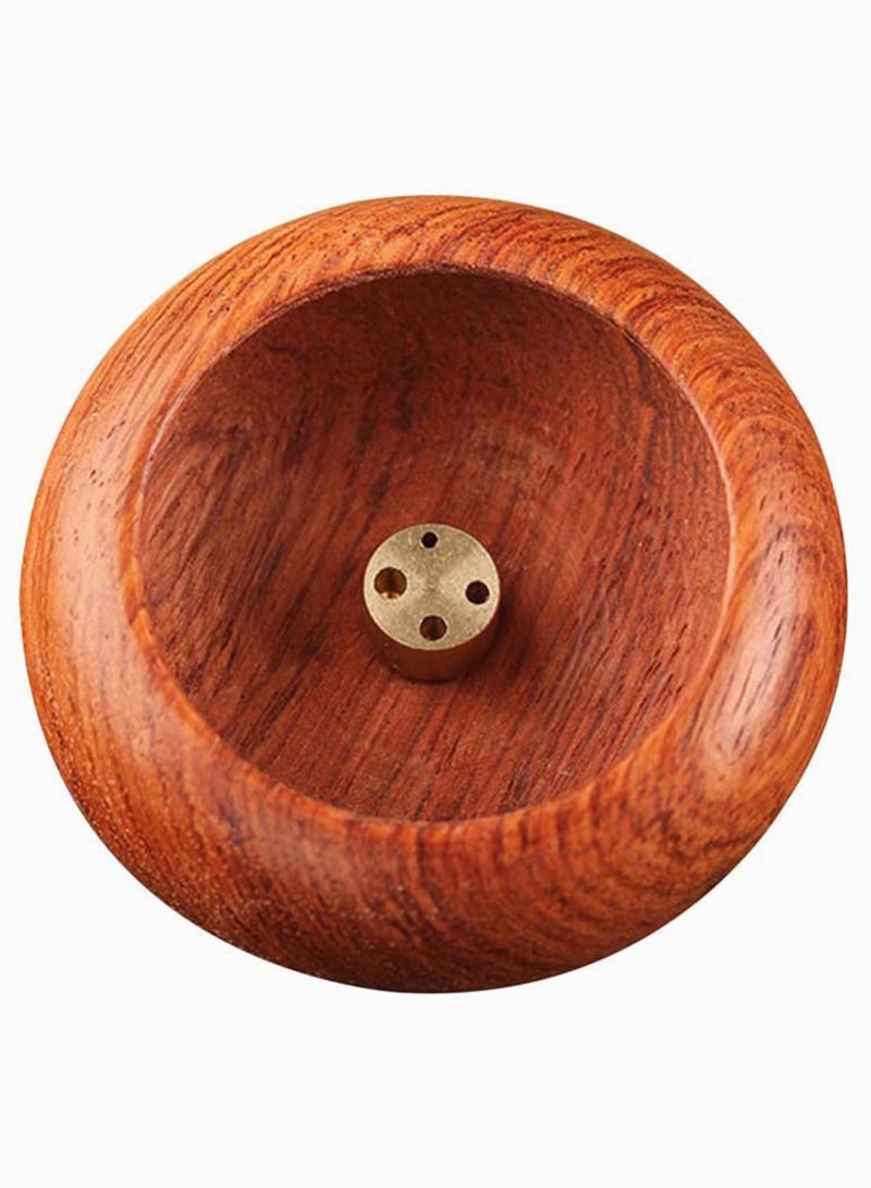 Incense Burner Bowl Wood Round Stick Holder Bowl, Natural Box, Indoor Aromatherapy Desktop Decoration Agarwood Burning Box