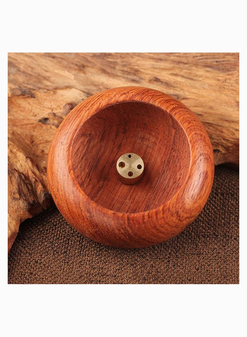 Incense Burner Bowl Wood Round Stick Holder Bowl, Natural Box, Indoor Aromatherapy Desktop Decoration Agarwood Burning Box