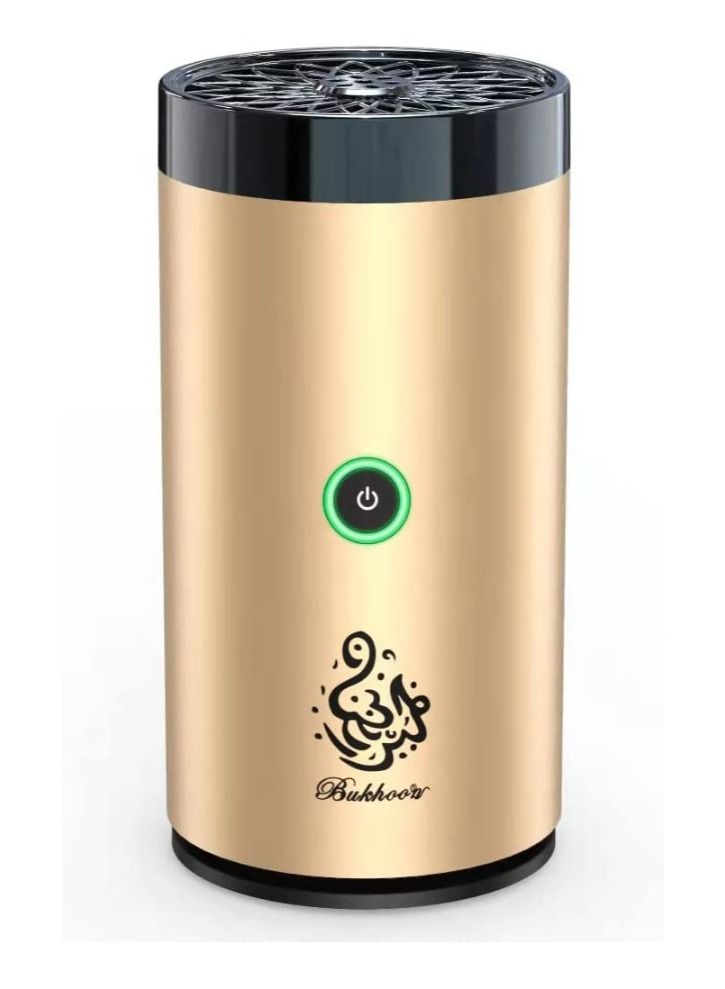 Electric Bakhoor Ramadan Arabic Aroma Diffuser for Home Office Mini Car Rechargeable Portable Mini USB Power Incense Burner(Gold)