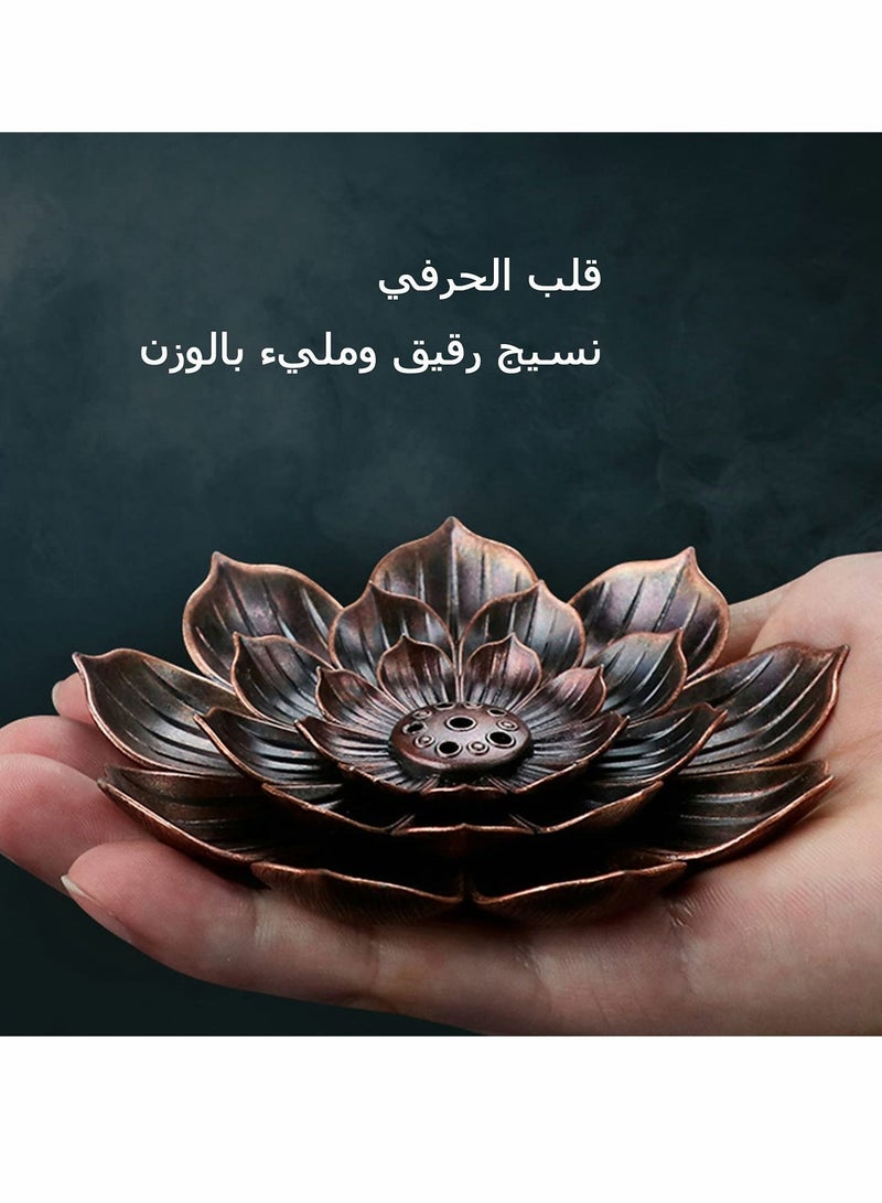 3 pack Incense Burner Bowl, Ceramic Handicraft Holder for Sticks, Coil Lotus Ash Catcher Tray 4.62 Inch Gray, Home Fragrance Accessories