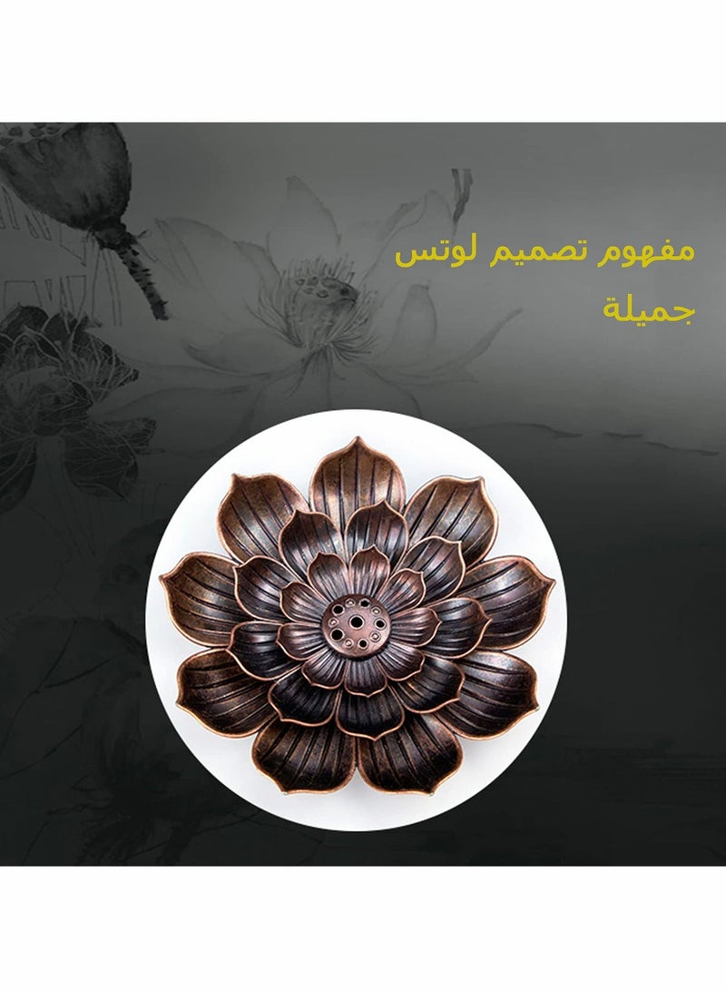 3 pack Incense Burner Bowl, Ceramic Handicraft Holder for Sticks, Coil Lotus Ash Catcher Tray 4.62 Inch Gray, Home Fragrance Accessories