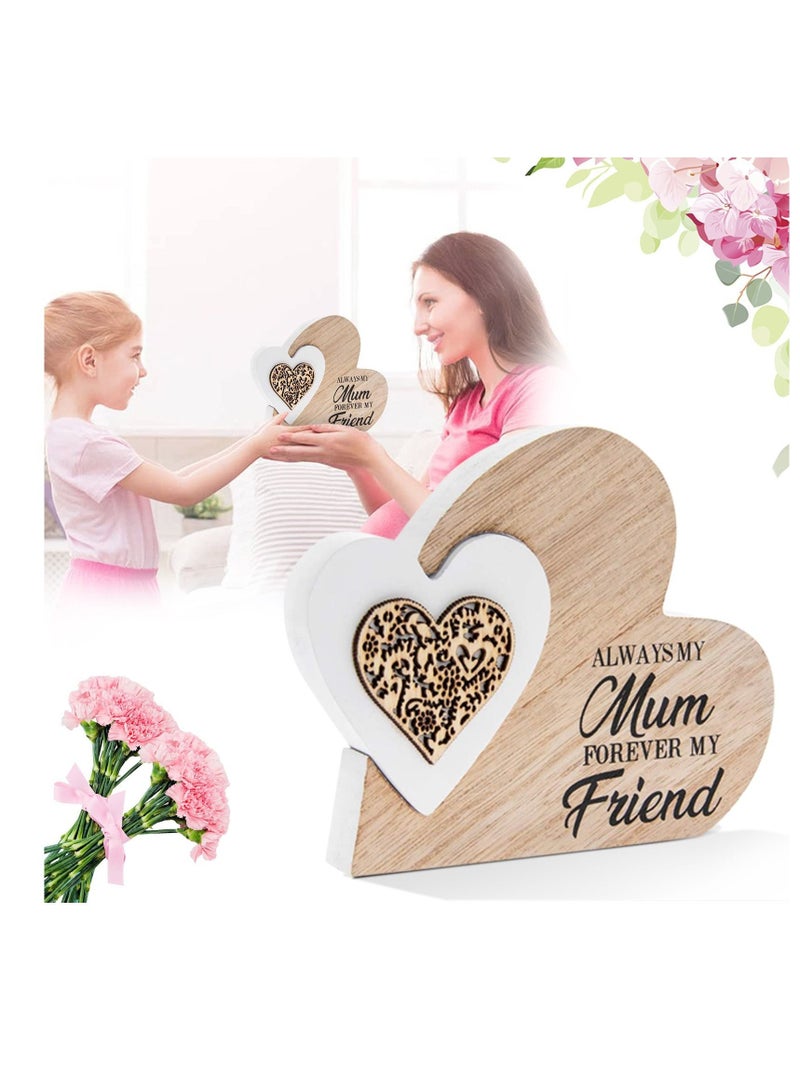 Wooden Mother's Day Crafts Ornament Heart Hollow Home Desktop Decoration Small Gift