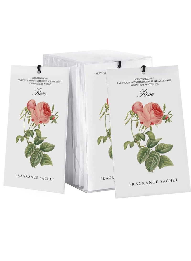 Rose Sachet 1Box 12Pcs Scented Sachets Air Freshener for Drawer and Closet Long Lasting Sachets Bags Drawer deodorizers Fresh Scents Home Fragrance Sachet for Lover Home Car Fragrance Product