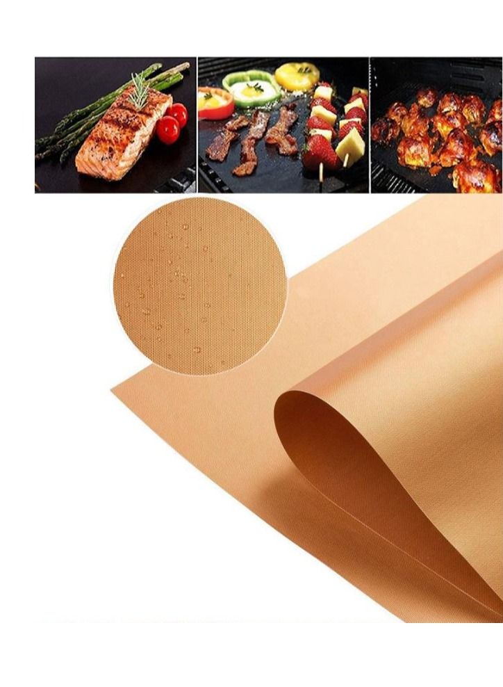 5-Piece Reusable Non Stick BBQ Grill Mat Set For Electric Grill Gas Charcoal BBQ And Camping 40*33cm