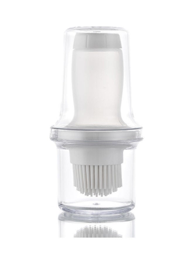 Squeeze Oil Brush Bottle White/Clear 13x6cm